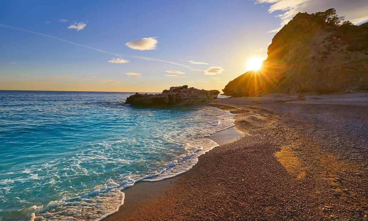 caleta beach villajoyosa in the alicante province 